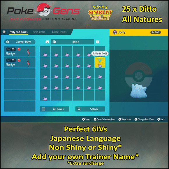 6IV 🌟SHINY🌟 JAPANESE DITTO BREED BUNDLE ALL NATURES POKEMON SCARLET &  VIOLET